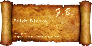 Felde Bianka névjegykártya